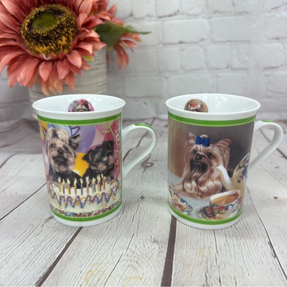 Elegant Yorkies Mug by Danbury Mint Party time and afternoon tea collector mugs